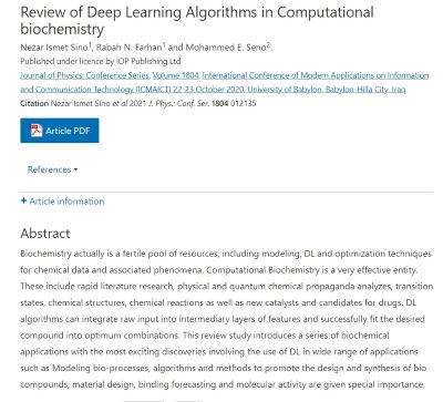 Publication of scientific article in Scopes index